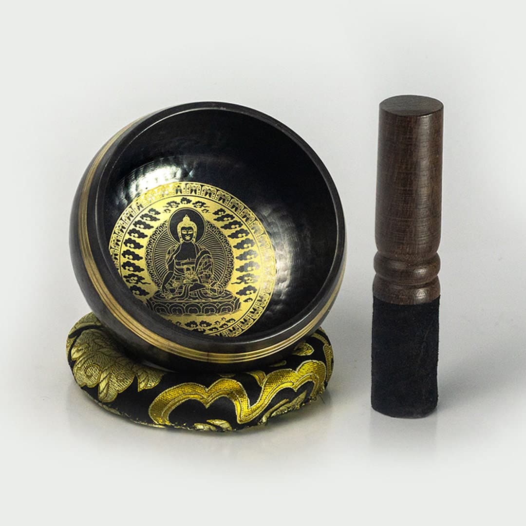 Hand-Hammered Tibetan Singing Bowl: Buddha Dhyana Mudra, 4" Meditation Bowl view 1