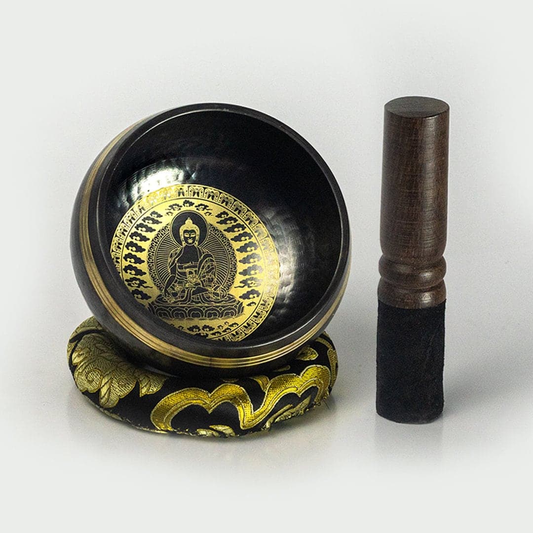 Hand-Hammered Tibetan Singing Bowl: Buddha Dhyana Mudra, 4" Meditation Bowl view 1