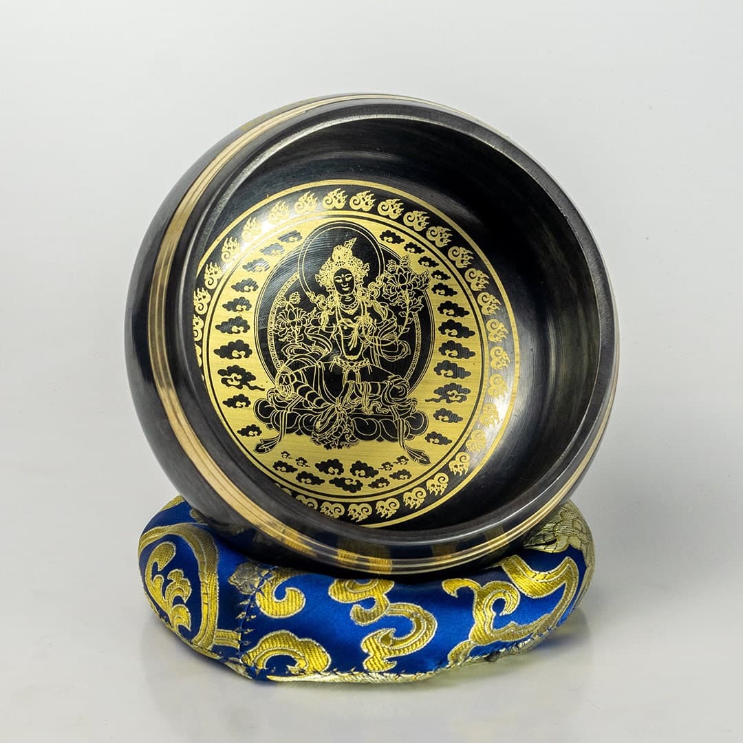 Hand-Etched Green Tara Singing Bowl: 5" Sound Healing Meditation alternate