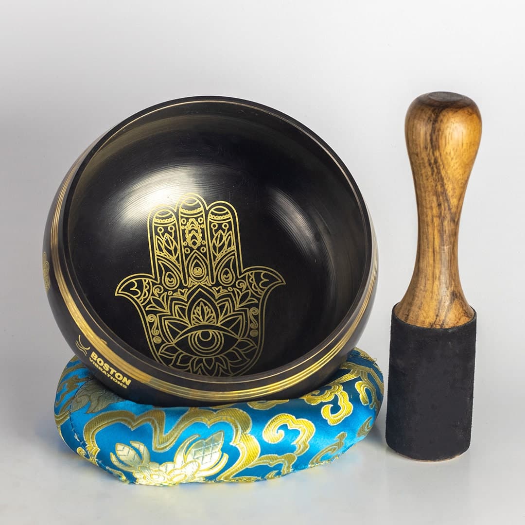 Hamsa Hand Tibetan Singing Bowl: 6" Meditation, Chakra Balance view 1