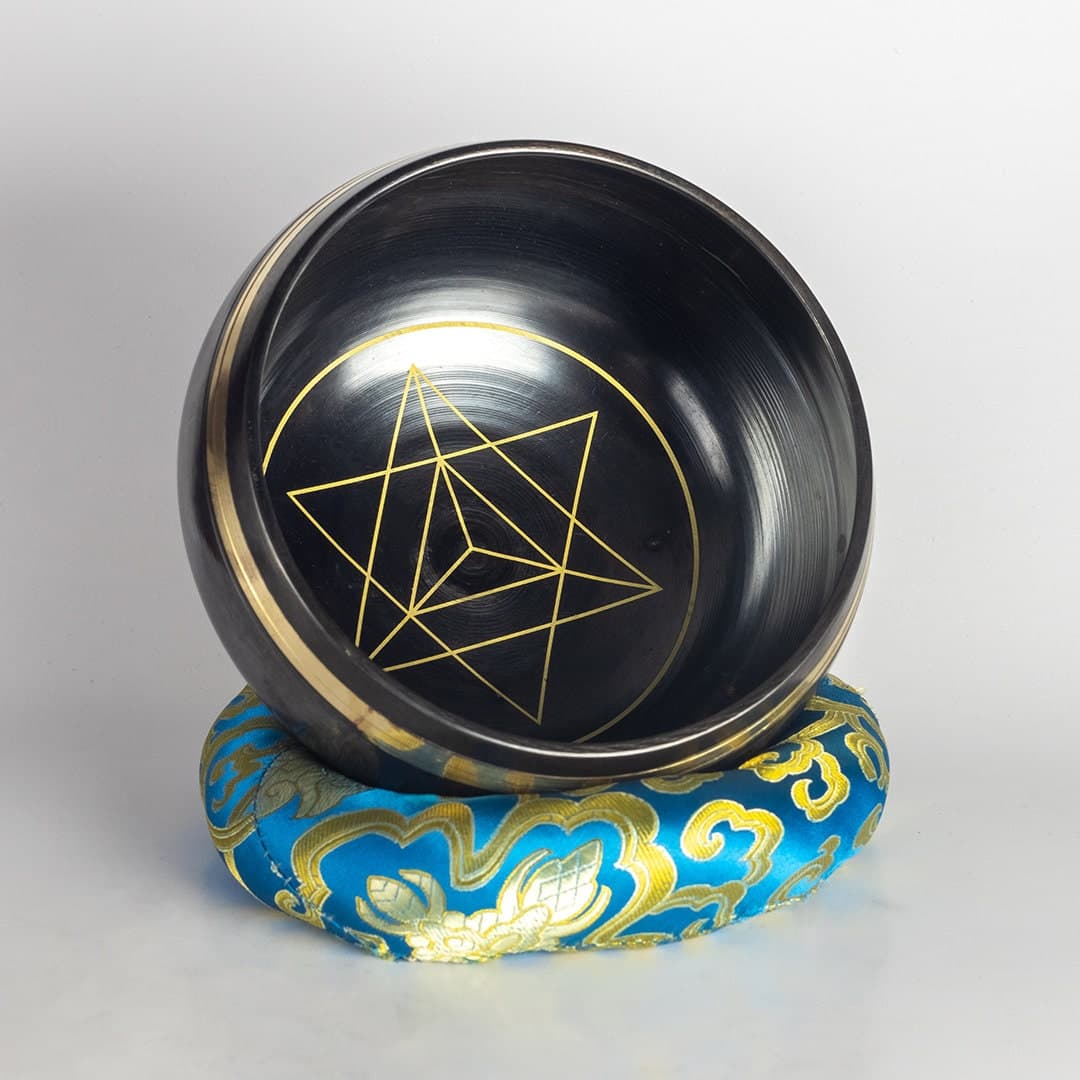 6 Inch Hand Etched Rune Symbol Tibetan Bowl for Energy Healing alternate