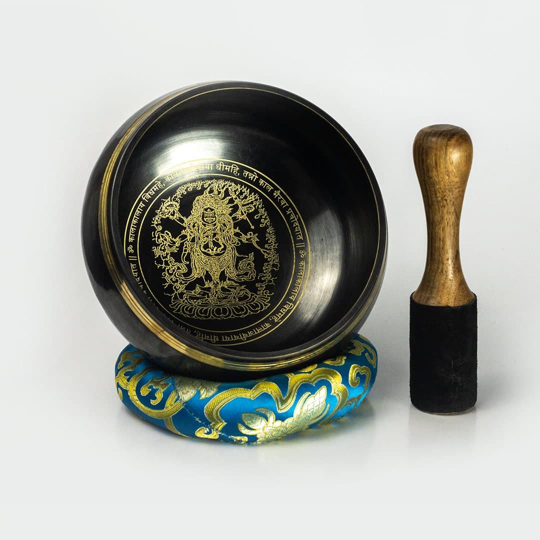7 Inch Hand Etched Kaal Bhairav Tibetan Vessel for Deep Spiritual Protection