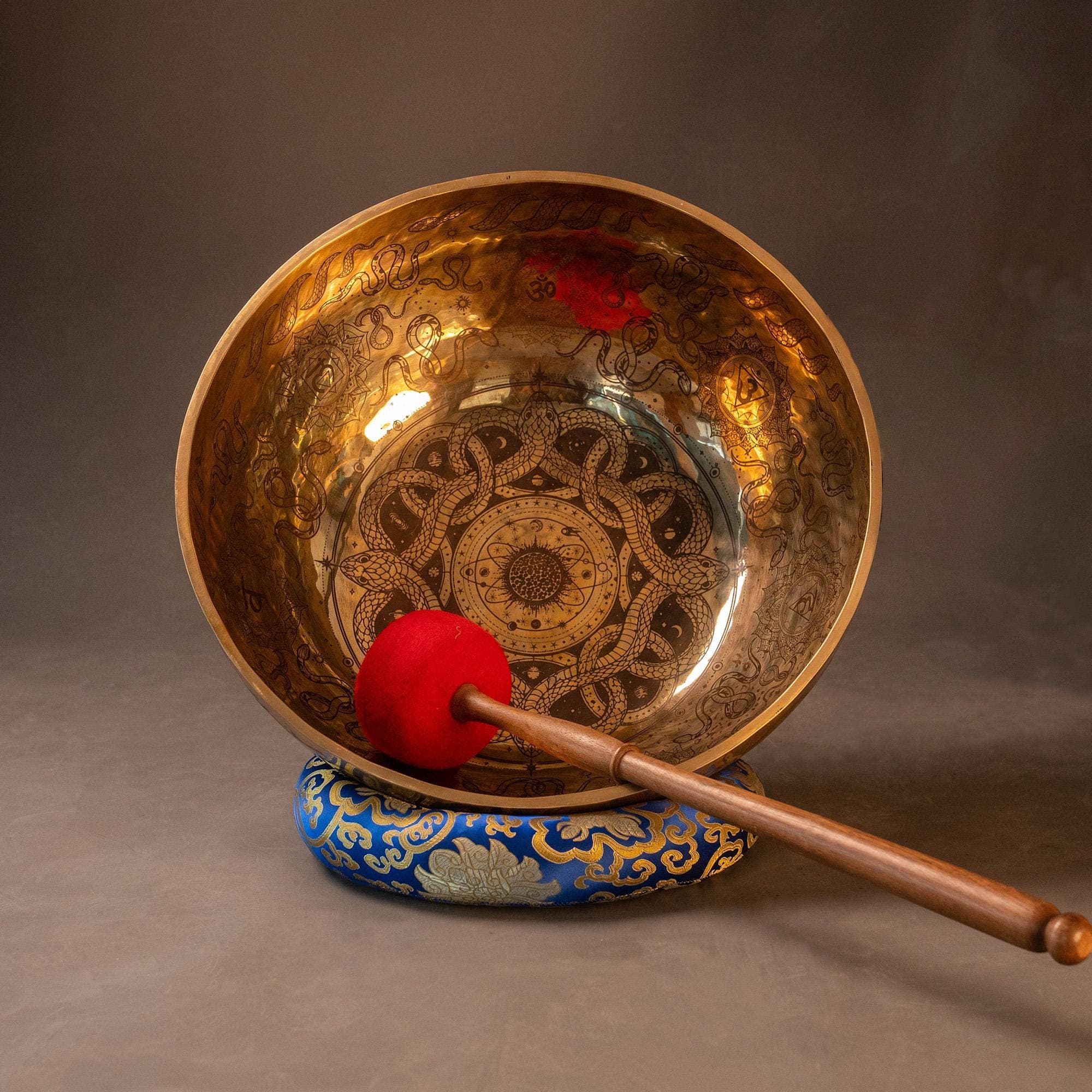 Cosmic Serpent Kundalini Tibetan Standing Bowl for 7 Chakra Sound Healing view 1