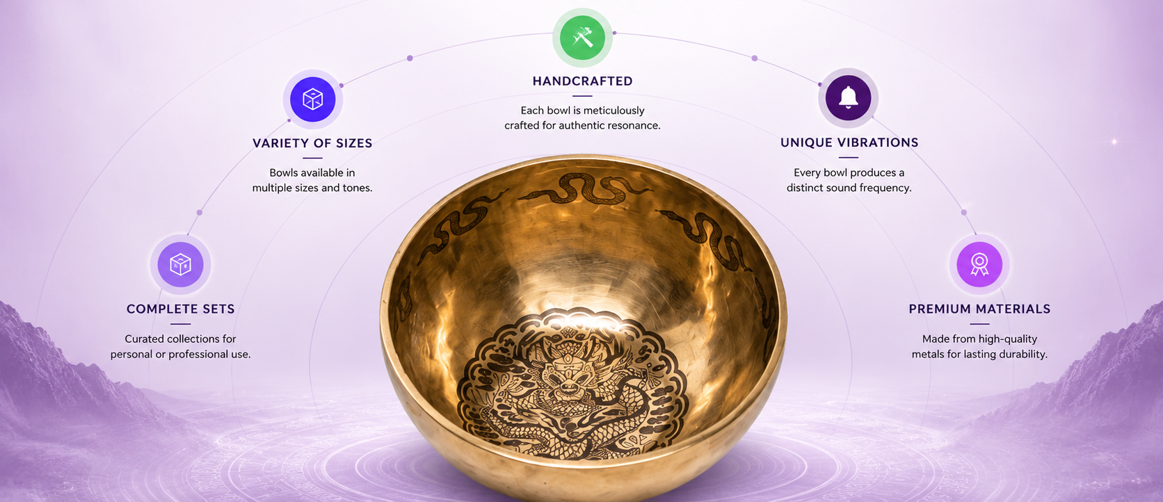 Dragon Series Singing Bowl Set